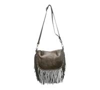 Bayside BS843 - Cascade Soul - Bolso de piel auténtica, tipo bandolera, con flecos, Cascade Soul Noir, M