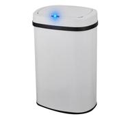 Bayt Cubo de Basura con Sensor 60 Litros - Papelera Automática Cocina sin Contacto, Gran Capacidad, Tapa Automática, Acero Inoxidable, Blanco