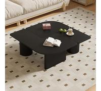 BAYTEWJX Coffee Table,Center Tables Living Room,Modern Black and White Coffee Table,Square Wood Center Table,Accent End Table End Table,Easy to Assemble,for Living Room Office Lounge Hall.