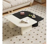 BAYTEWJX Coffee Table,Center Tables Living Room,Modern Black and White Coffee Table,Square Wood Center Table,Accent End Table End Table,Easy to Assemble,for Living Room Office Lounge Hall.
