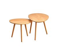 BAYTEWJX Irregular Coffee Table Set of 2 Accent End Table Wooden Coffee Table Easy to Assemble Side End Table Living Room Side Table for Small Space Bedroom Office Living Room Home Office.