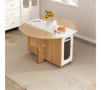 BAYTEWJX Mesa de Comedor Plegable Móvil,Mesa Versátil Extensible Plegable,con Ruedas Universales,para Cocina Salas de Estar.(140x110x75cm)