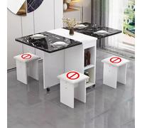 BAYTEWJX Mesa de Comedor Plegable Multifuncional Extensible Mesas Comedor Extensibles de Madera con Ruedas para Salón Cocina Espacios Pequeños.(White+Black,120x60x77cm)