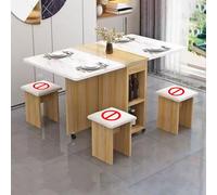 BAYTEWJX Mesa de Comedor Plegable Multifuncional Extensible Mesas Comedor Extensibles de Madera con Ruedas para Salón Cocina Espacios Pequeños.(Wood+White,120x60x77cm)