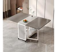 BAYTEWJX Mesa Plegable de Cocina de Madera,Extensible Escritorio Plegable de Madera,con Polea,para Comedor y Sala de Estar.(Dark Gray+Gray,160x80x77cm)