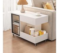 BAYTEWJX Side Glass Coffee Table Rectangular Sofa Side Table Modern End Table Side Table with Storage Space Easy Assembly Accent End Table with Drawer for Bedroom Small Spaces Home Office.