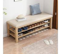BAYTEWJX Zapatero Madera Banco Banco de Entrada Tapizado Banco de Madera para Interior Ahorra Espacio para Entradas Pasillos.(Original Wood,100x30x42cm)