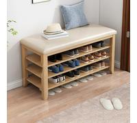 BAYTEWJX Zapatero Madera Banco Banco de Entrada Tapizado Banco de Madera para Interior Ahorra Espacio para Entradas Pasillos.(Original Wood,80x30x52cm)