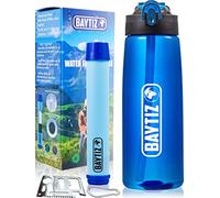 Baytiz ® Botella de Agua con Filtro Purificador sin BPA - Paja de Supervivencia de Carbón Activado Filtros Purificadores Accesorios Pastillas Potabilizadoras Filtrada Potabilizador Deporte Grifo Water
