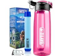 Baytiz | Botella de Agua con Filtro Purificador sin BPA - Paja de Supervivencia de Carbón Activado Filtros Purificadores Accesorios Pastillas Potabilizadoras Filtrada Potabilizador Deporte Grifo Water