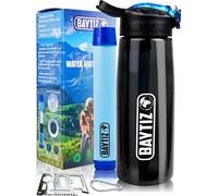 Baytiz ® Botella de Agua con Filtro Purificador sin BPA - Paja de Supervivencia de Carbón Activado Filtros Purificadores Accesorios Pastillas Potabilizadoras Filtrada Potabilizador Deporte Grifo Water