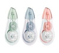 BAYTORY 3 cintas correctoras, 18 m, cinta extraíble blanca, resistente al desgarro, correcciones instantáneas, aplicador fácil de usar para escuela, oficina, tomar notas, diario (Morandi)