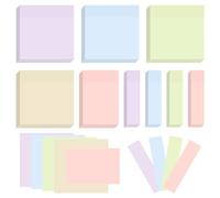 BAYTORY 6 blocs de notas adhesivas pastel suaves, notas adhesivas de 3 x 3 pulgadas, 3 x 2 pulgadas y 3 x 0.7 pulgadas, notas autoadhesivas coloridas fáciles de publicar para oficina, escuela, hogar,