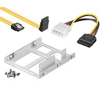 baytronic Juego de Montaje Doble para 2 Discos Duros de 2,5" a 3,5", Incluye Cable SATA de 30 cm y Adaptador SATA de 4 Pines