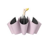 BaYuYPOO Paraguas de pato, bonito paraguas con mango de pato, paraguas pequeño compacto para lluvia y sol, paraguas de cabeza de pato para adultos, mango de madera ligero, paraguas plegable pequeño