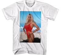 Baywatch TV-Show Pamela Anderson Leben Schutz Lizenziert Erwachsenen T-Shirt Men Cotton Tshirt Hip Hop tee Shirt White L