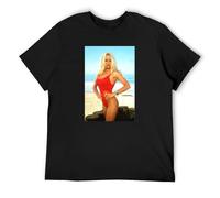 Baywatch Tv-Show Pamela Anderson Life Protection Licencia Licencia Adulto Hip Hop Camiseta Hombre Moda Algodón Negro Ropa, Negro , XXL