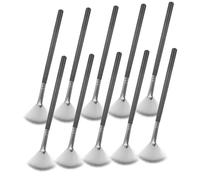 BAZEITFLOW 10 piezas Brochas de Maquillaje Profesional Abanico para Iluminador y Polvo Suelto Aplicador Ácido Ergonómicas y Suaves para Facial