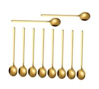 BAZEITFLOW 10 Piezas Cucharas Agitadoras de Acero Inoxidable con Mango Ergonómico Cucharas Multifuncionales para Café Té Cócteles Helado y Postres Utensilios de Mesa Fáciles de Limpiar