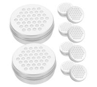 BAZEITFLOW 10 Piezas Tins with Lids Aroma Diffuser Holder Aluminum Hollow Screw Lid Scent Training Boxes For Home Office Car Air Freshener Storage