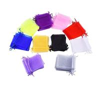 BAZEITFLOW 100piezas Organza Cordón para Obsequio de Boda Bolsas para Joyería Bolsas de Obsequio Color Aleatorio Varios estilos
