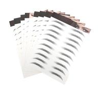 BAZEITFLOW 10piezas Pegatinas De Cejas Impermeables Calcomanía Ceja Realista Adhesivas y Temporales Para Mujer Negro