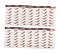 BAZEITFLOW 12 hojas Pegatinas Impermeables para Cejas de Marrón Adhesivos Realistas para Moldeado y Diseño Kit de Maquillaje para Cejas Fáciles de Aplicar y Duraderas para Diario