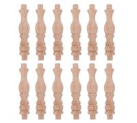 BAZEITFLOW 12 Piezas Columnas Romanas de Madera Maciza para Decoración Pilares Pequeños sin Pintar para Proyectos DIY para Pasamanos y Escaleras el Hogar