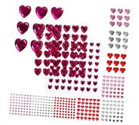 BAZEITFLOW 12hojas Gemas de Corazón Pegatinas Adhesivas de Gemas de Imitación Rostro Joyas para Maquillaje Decoración de Uñas y Manualidades