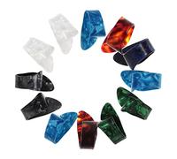 BAZEITFLOW 12piezas Púas De Guitarra Gruesas De Cellulose Variedad Para Pulgar y Dedos Resistentes Al Desgaste Mejora Sonido Brillante Para Guitarra Eléctrica