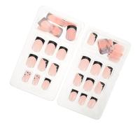 BAZEITFLOW 2 cajas Uñas Postizas Cortas Cuadradas con Diseño de Estrellas Acrílicas Reutilizables de Cubierta Completa para Mujeres Decoración de Manicura para Otoño Invierno Fácil