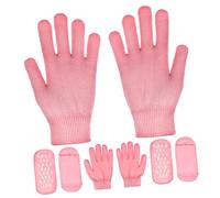 BAZEITFLOW 2 juegos Guantes y Calcetines Hidratantes para Spa con Gel Emoliente Cuidado Profundo de Piel Seca y Áspera Manos y Pies Diseño Transpirable para Uso Diario Casa