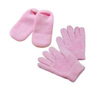 BAZEITFLOW 2 Pares de Guantes Hidratantes y Calcetines de Spa con Gel y Aceites Esenciales para Manos y Pies Secos y Agrietados, con Liberación de Aceite Mineral, para Manicura y Obsequio
