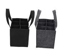 BAZEITFLOW 2 Piezas Bolsa Porta Botellas de Vino de Fieltro Premium Resistente para Botellas Bolsa Regalo Práctica y Portátil para Almacenamiento y Transporte de Negro y Gris