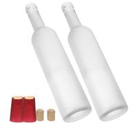 BAZEITFLOW 2 Piezas Botellas de Vidrio para Vino de Unidades Botellas Decorativas Multifuncionales Reutilizables para Jugo Flores y Almacenamiento Hogar Bar y Restaurante