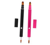 BAZEITFLOW 2 piezas Brochas de Maquillaje Labial Retráctiles Aplicadores de Labios Doble Punta con Tapa para Mujeres Portátiles y Versátiles para Barra de Labios y Brillo