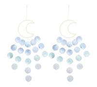 BAZEITFLOW 2 Piezas Campanas de Viento Atrapasueños de Conchas Marinas Hechas Mano Decoración Colgante para Interiores y Exteriores Kit DIY para Sala Dormitorio Oficina y Casa de Playa