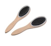 BAZEITFLOW 2 piezas Cepillo de Pelo de Madera para Desenredar Mango Ergonómico Apto para Cabello Mojado y Seco para Tipo y Cuidado sin Tirones ni Daños