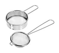 BAZEITFLOW 2 piezas Colador de de Acero Inoxidable con Malla Fina Redondo Filtro Manual para Repostería y Cocina