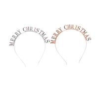 BAZEITFLOW 2 Piezas Diademas con Letras de Accesorios de Aleación para Cabello Diseño Clásico y Festivo para Navidad Ajustado para Niñas y Mujeres
