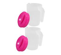 BAZEITFLOW 2 Piezas Jarra de Plástico para Bebidas con Tapa Hermética para Nevera Jarra con para Agua Fría Zumo y Leche Resistente y Segura para Bar y Restaurante