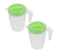 BAZEITFLOW 2 Piezas Jarra de Plástico para Bebidas Unidades con Tapa Hermética Diseño Ergonómico y Resistente para Restaurantes Bares y Uso Doméstico