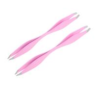 BAZEITFLOW 2 piezas Pinzas Inoxidable de Doble Cabeza para Cuidado de Cejas y Manualidades Herramienta de Precisión Portátil para Uso Casa y Viaje Diseño y Duradero