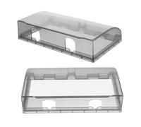 BAZEITFLOW 2 Piezas Protector de Enchufe Adhesivo Doble Caja Antisalpicaduras Gruesa para Interruptor de Pared Resistente al Agua Negras para Baño y Cocina