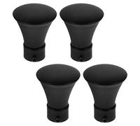 BAZEITFLOW 2 Piezas Tapas Decorativas para Barra de Cortina Hierro Negro Extremos Elegantes para Cortinas de Sala y Comedor Accesorios Fáciles de Instalar y Quitar