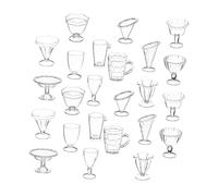 BAZEITFLOW 24 Vasos de Plástico en Miniatura para Helado, Accesorios para Casa de Muñecas, Decoración DIY, Tazas Pequeñas para Niños, Lekue Helados Silicona