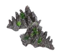 BAZEITFLOW 2piezas Landscape Rockery Resin Stone Decoration para Acuarios y Jardines Accesorios De Bonsái para Decoración De Escenarios Interiores y Exteriores