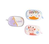 BAZEITFLOW 3 piezas Esponjas de Baño Exfoliantes para Bebés Esponjas Suaves con Diseño de Dibujos Animados Prácticas y Duraderas para Higiene Infantil con Cuerda para Colgar Ligeras y