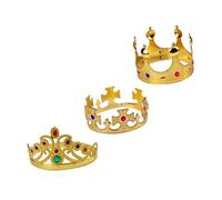 BAZEITFLOW 3 Piezas para Niña Diademas de Fiesta Diseño Chic Coronas de y Reina Doradas para Cumpleaños y Disfraces Infantiles