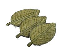 BAZEITFLOW 3 Pinzas Pelo de Hoja Bordada, para Niñas, Aleación de Aluminio y Tela, Verde, 3 Piezas, para Baño y Lavado de Cara